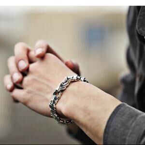 Vintage Silver Dragon Bracelet Viking D&D Elder Scrolls Fantasy Cosplay Gift NEW